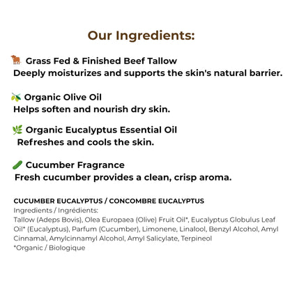 Cucumber Eucalyptus Whipped Tallow Balm