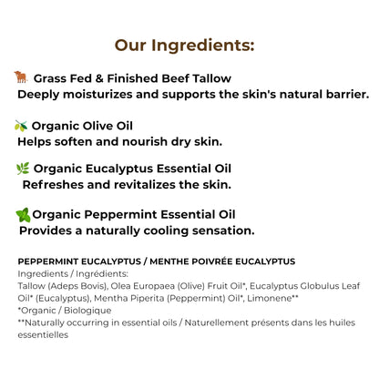 Peppermint Eucalyptus Whipped Tallow Balm