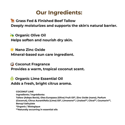Sun Tallow - Coconut Lime - Whipped Tallow Balm
